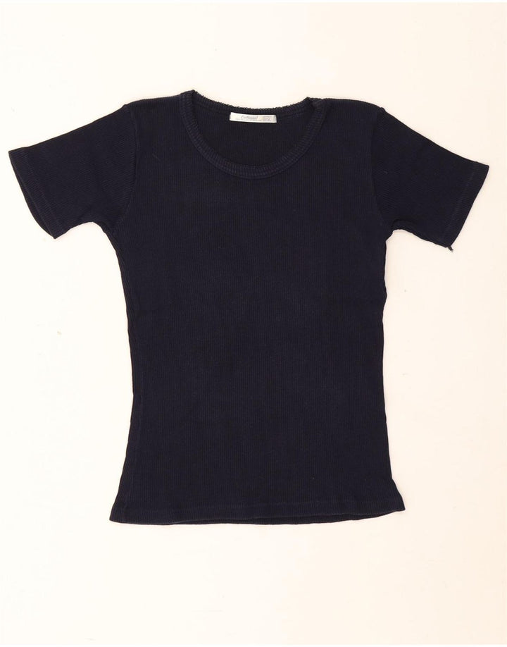 Marks & Spencer Womens T-Shirt Top UK 10 Small Navy Blue