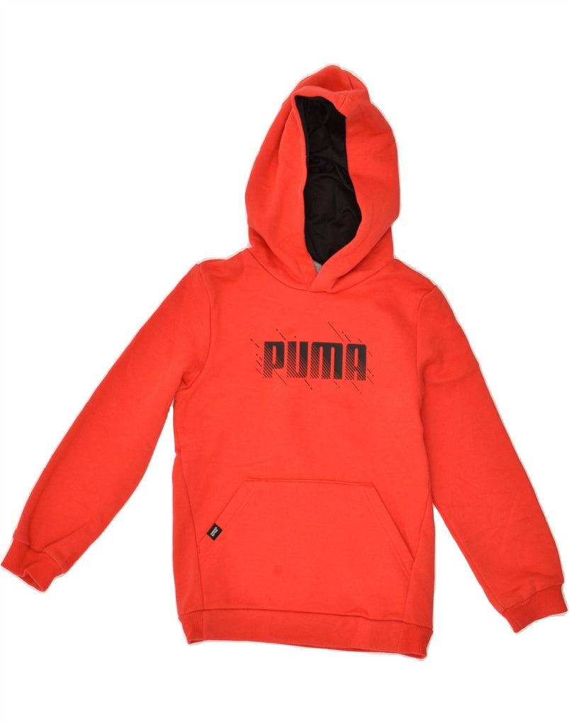 PUMA Boys Graphic Hoodie Jumper 7-8 Years Red Cotton | Vintage Puma | Thrift | Second-Hand Puma | Used Clothing | Messina Hembry 