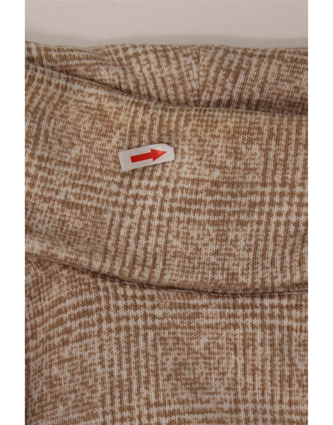 J. CREW Womens Roll Neck Jumper Sweater UK 14 Medium Beige Check Polyester