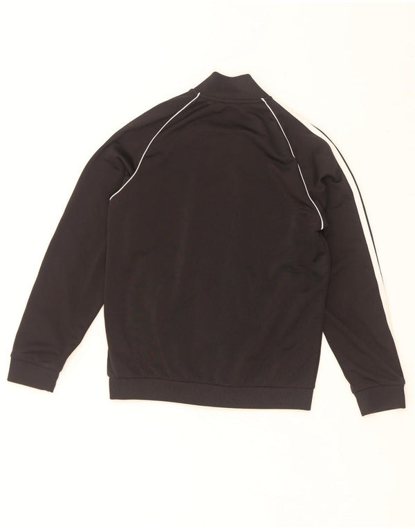 Adidas Boys Tracksuit Top Jacket 10-11 Years Black Polyester
