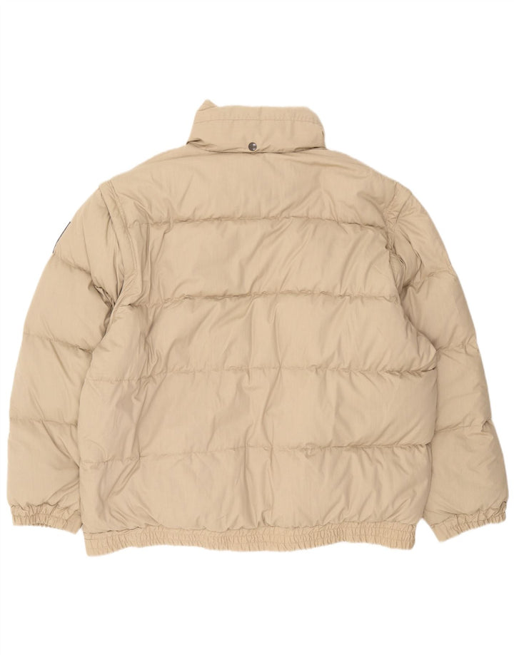 Brugi Mens Hooded Padded Jacket UK 46 3XL Beige Polyester