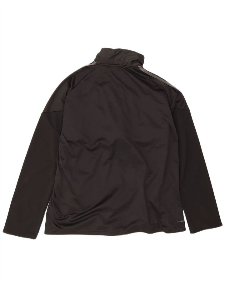 Adidas Mens Aeroready Zip Neck Tracksuit Top Jacket XL Black Polyester