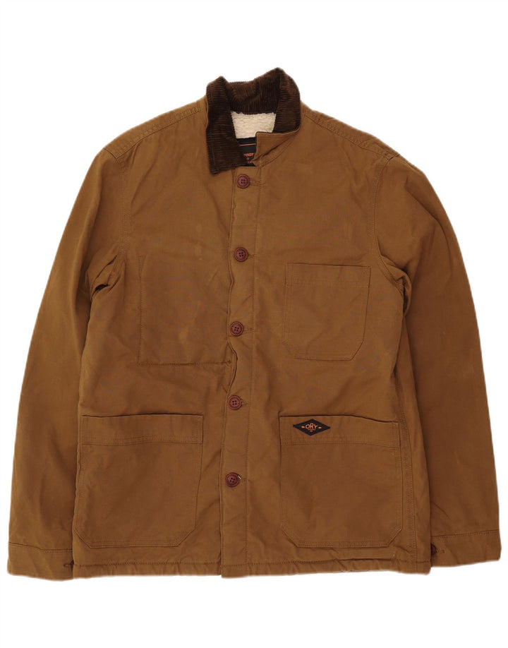Superdry Mens Windbreaker Jacket UK 36 Small Brown Polyester