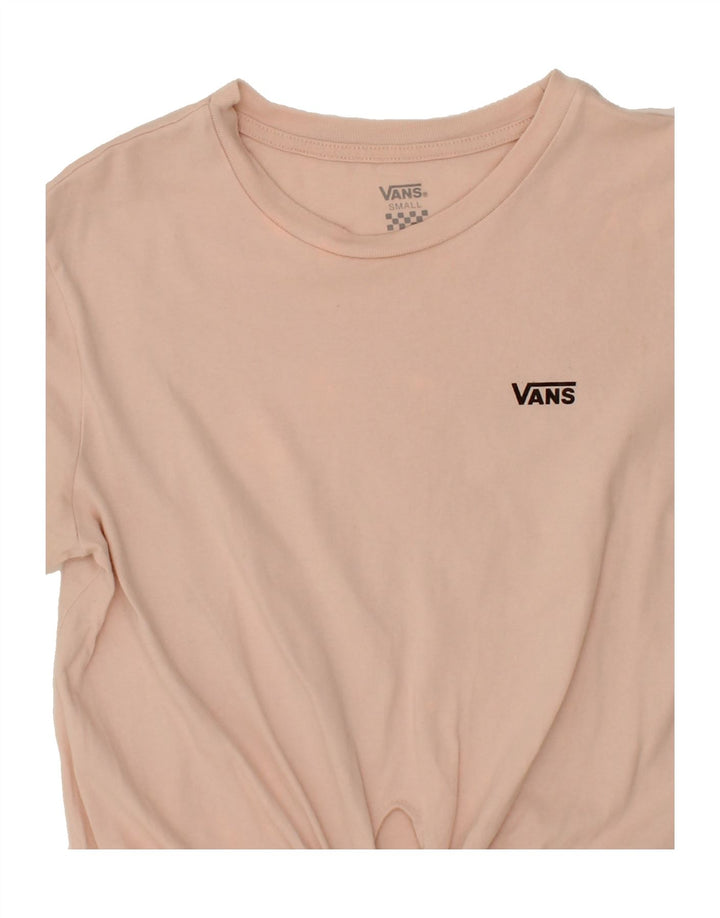 VANS Womens Crop T-Shirt Top UK 10 Small Pink Vintage Vans and Second-Hand Vans from Messina Hembry 