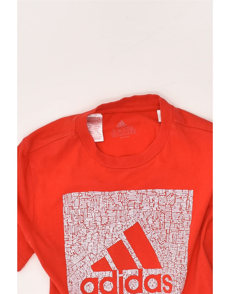 ADIDAS Boys Graphic T-Shirt Top 11-12 Years Red Cotton | Vintage Adidas | Thrift | Second-Hand Adidas | Used Clothing | Messina Hembry 