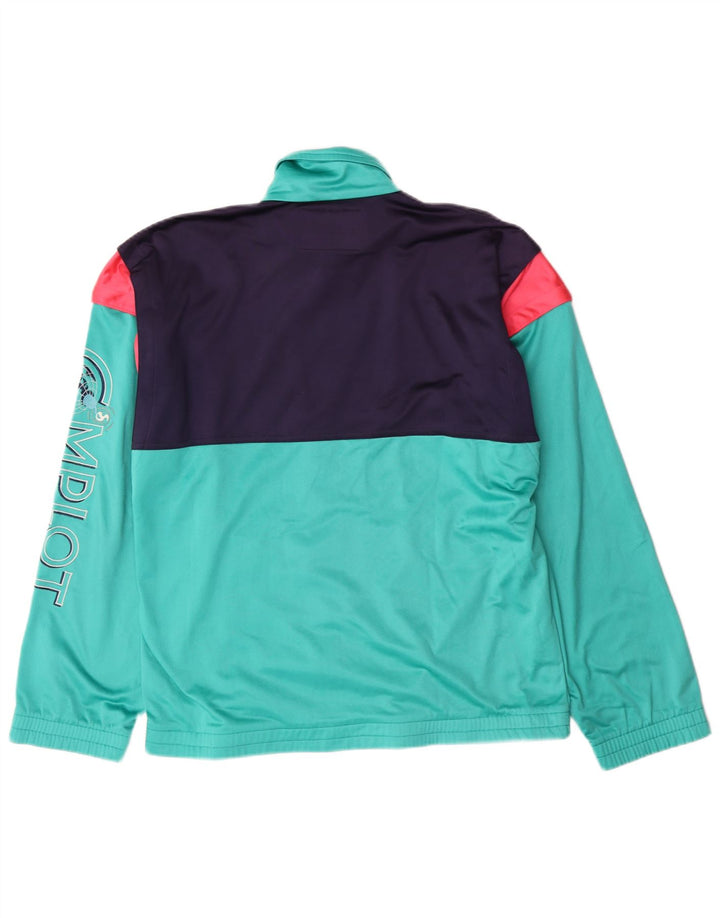 DIADORA Mens Tracksuit Top Jacket UK 40 Medium Turquoise Colourblock