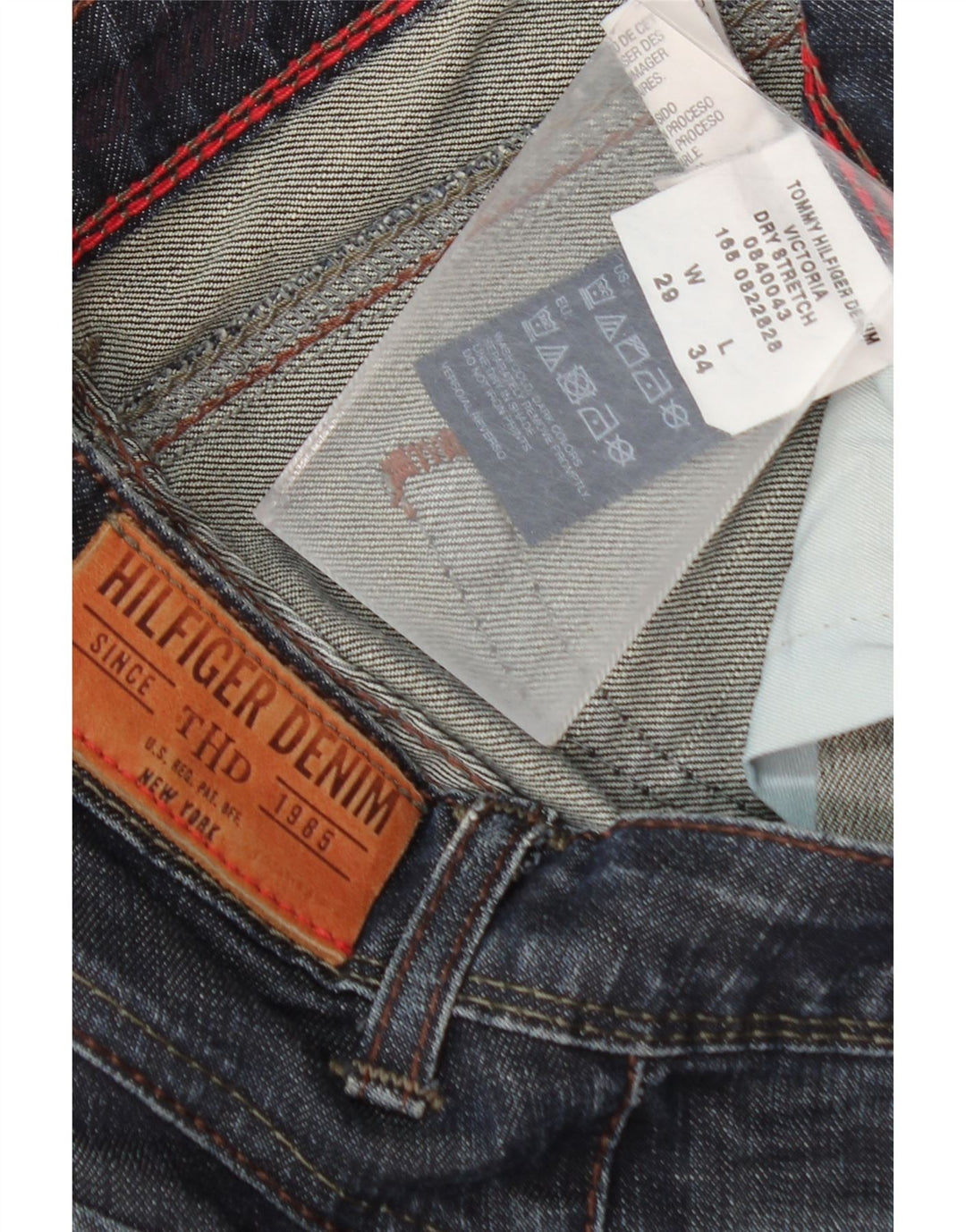 TOMMY HILFIGER Womens Slim Jeans W29 L34 Navy Blue Cotton