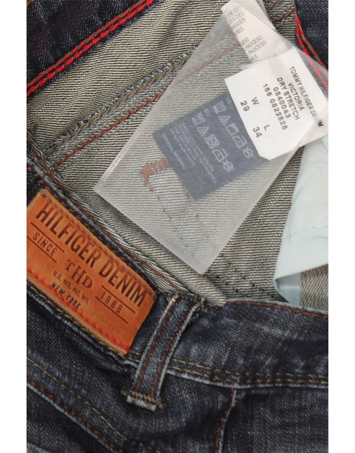 TOMMY HILFIGER Womens Slim Jeans W29 L34 Navy Blue Cotton