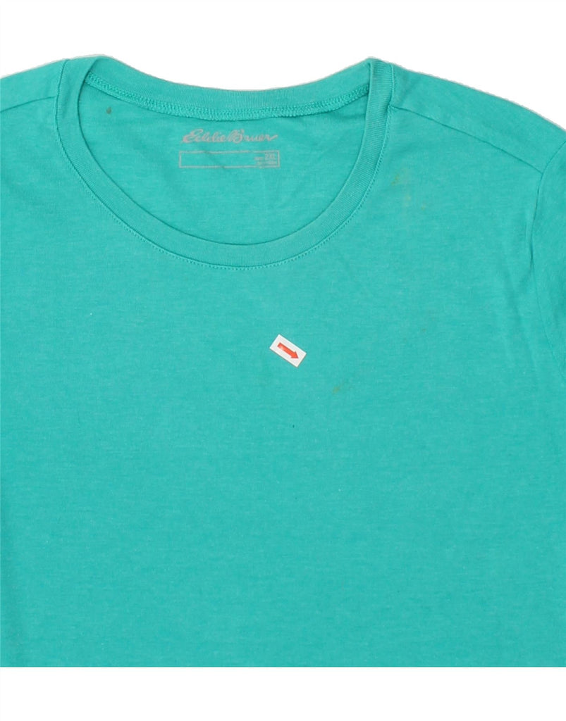 EDDIE BAUER Womens T-Shirt Top UK 20 2XL Turquoise Cotton | Vintage Eddie Bauer | Thrift | Second-Hand Eddie Bauer | Used Clothing | Messina Hembry 