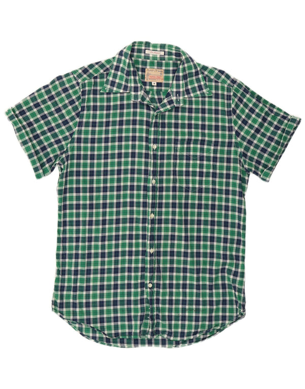 Gant Mens Rugger Short Sleeve Shirt Medium Green Check Cotton