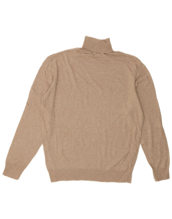Zara Mens Roll Neck Jumper Sweater Large Beige