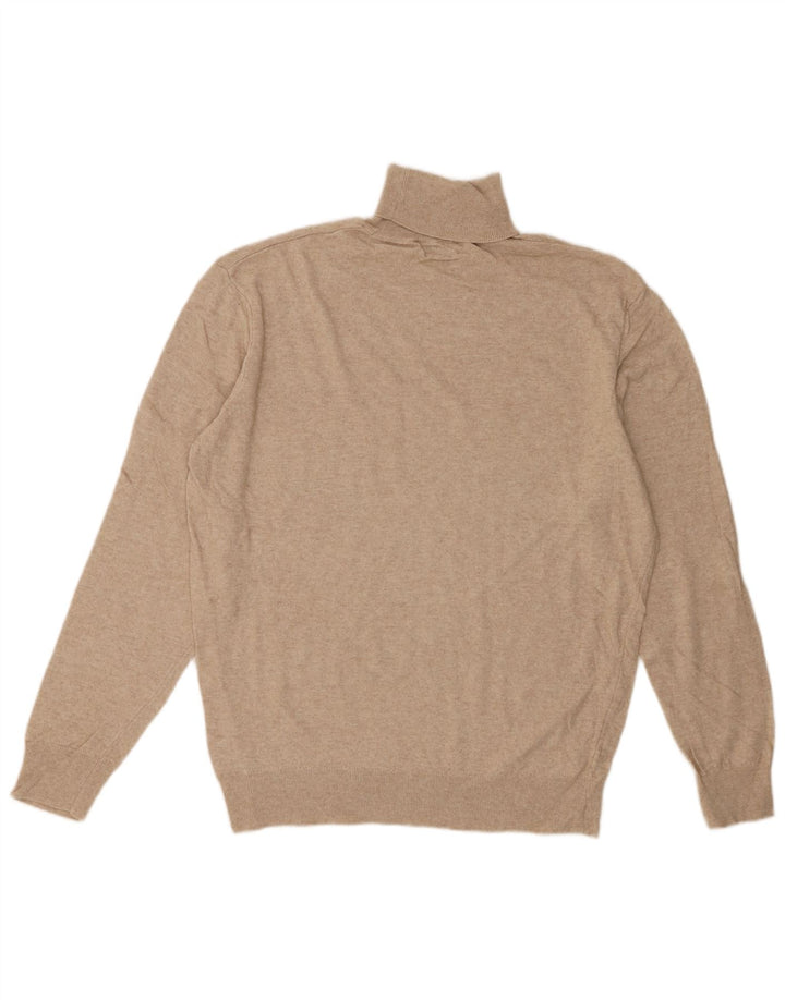 Zara Mens Roll Neck Jumper Sweater Large Beige