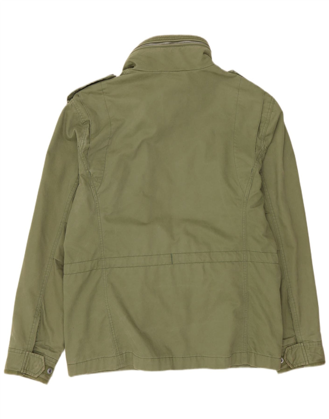 SUPERDRY Mens Military Jacket UK 40 Large Green Cotton