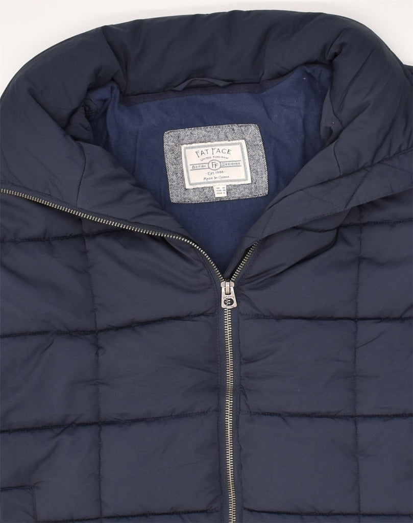 FAT FACE Womens Loose Fit Hooded Padded Jacket UK 10 Small  Navy Blue | Vintage Fat Face | Thrift | Second-Hand Fat Face | Used Clothing | Messina Hembry 