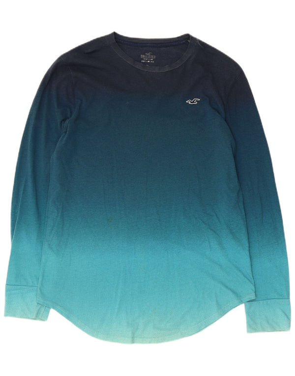 Hollister Mens Top Long Sleeve Small Blue Colourblock Cotton