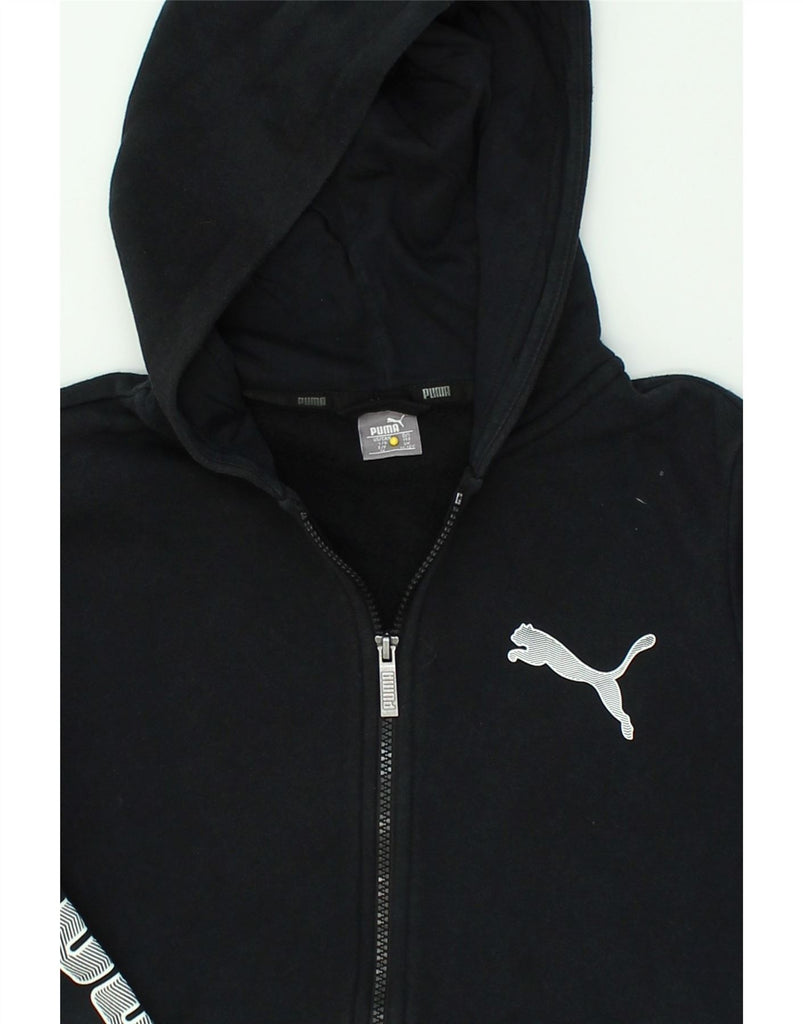 PUMA Boys Graphic Zip Hoodie Sweater 11-12 Years Black Cotton | Vintage Puma | Thrift | Second-Hand Puma | Used Clothing | Messina Hembry 