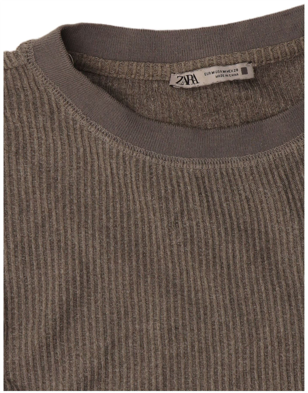 Zara Womens Top Long Sleeve UK 14 Medium Grey