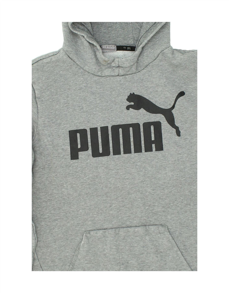 PUMA Boys Graphic Hoodie Jumper 13-14 Years Grey Cotton | Vintage Puma | Thrift | Second-Hand Puma | Used Clothing | Messina Hembry 