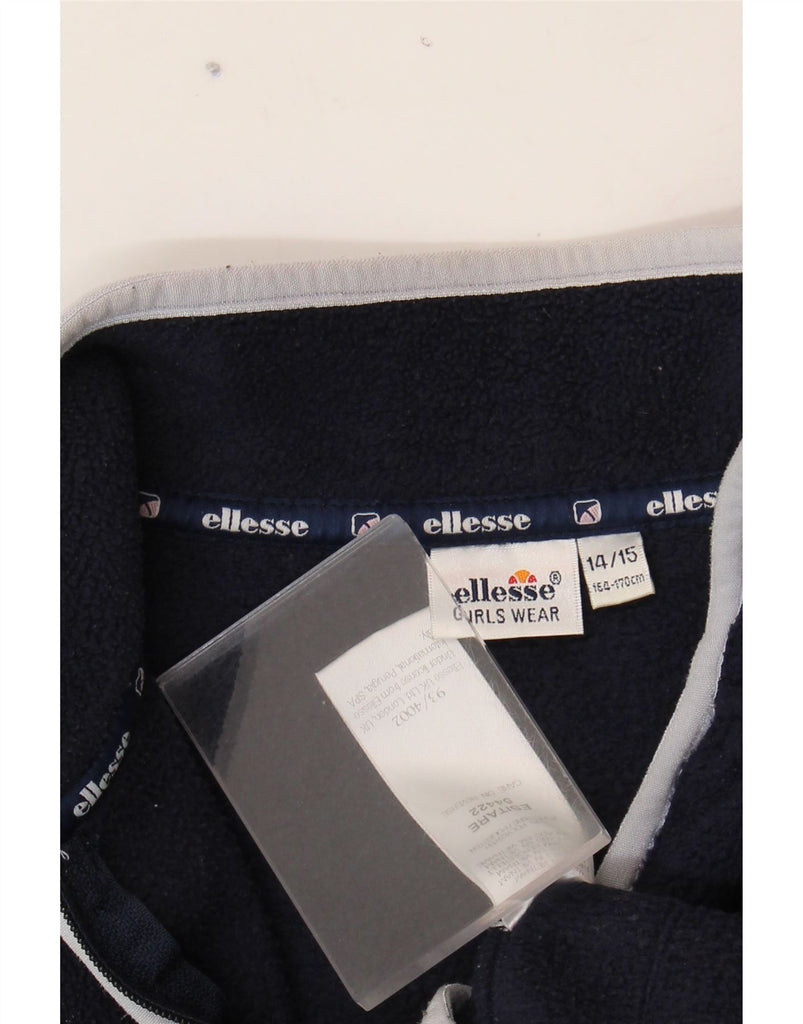ELLESSE Girls Fleece Gilet 14-15 Years Navy Blue Polyester Vintage Ellesse and Second-Hand Ellesse from Messina Hembry 