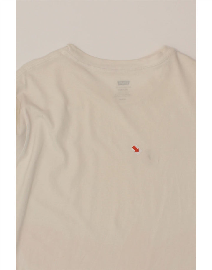 LEVI'S Mens Graphic T-Shirt Top Medium Off White Cotton Vintage Levi's and Second-Hand Levi's from Messina Hembry 