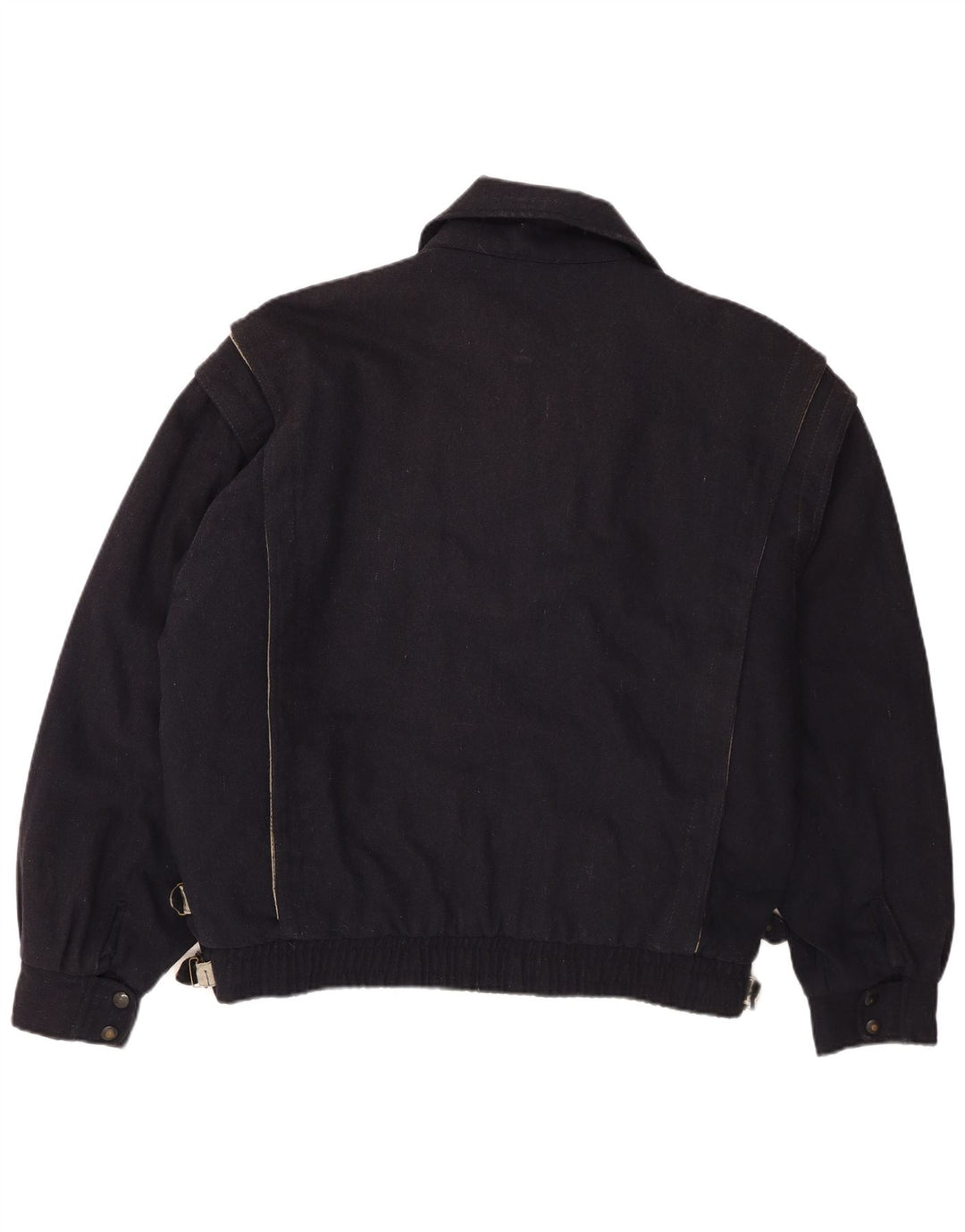POP 84 Mens Bomber Jacket UK 42 XL Navy Blue Wool