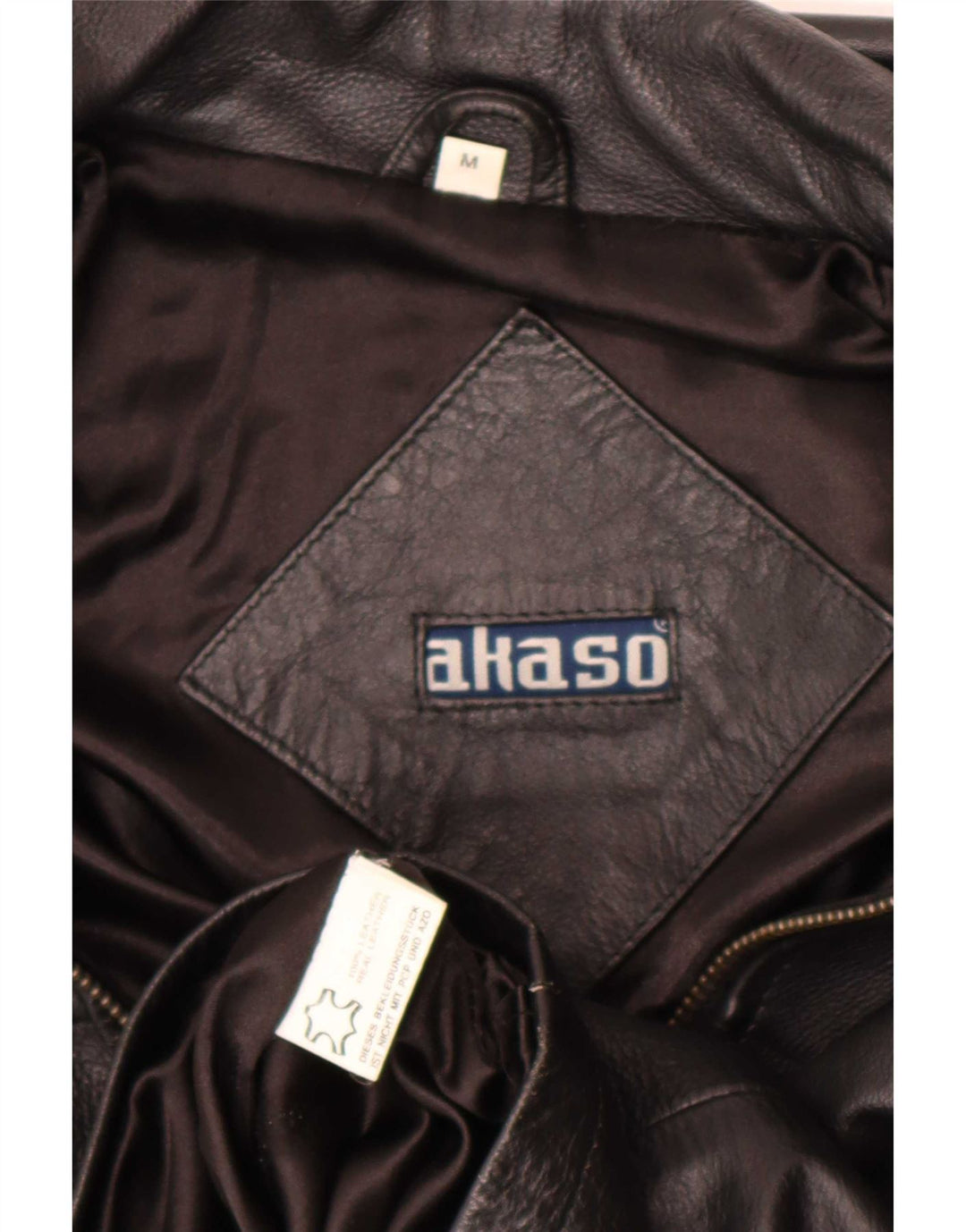 Akaso Mens Leather Jacket UK 38 Medium Black