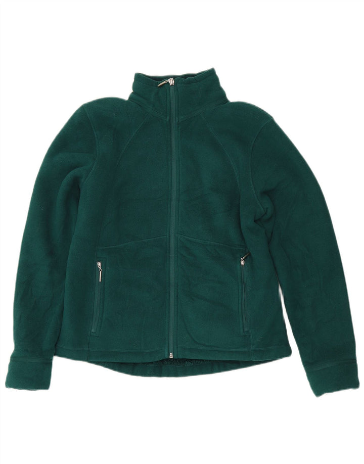 Marks & Spencer Womens Fleece Jacket UK 12 Medium Green Polyester