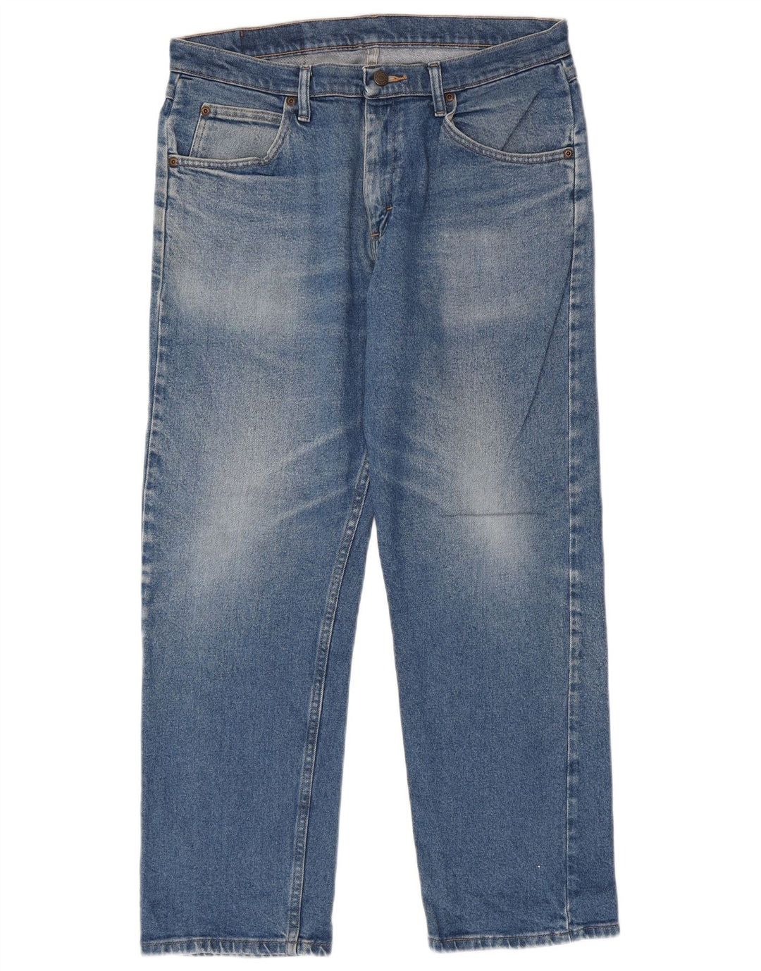 Wrangler Mens Straight Jeans W33 L30 Blue Cotton