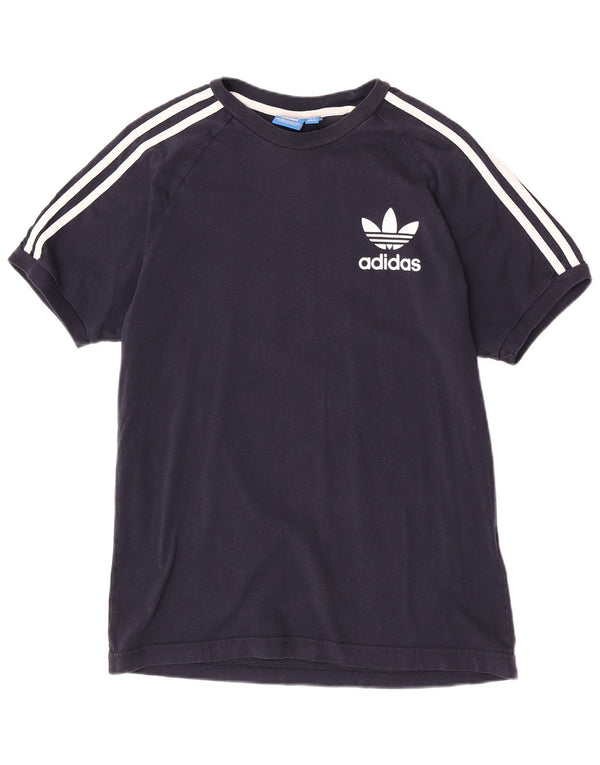 Adidas Mens T-Shirt Top Medium Navy Blue Cotton