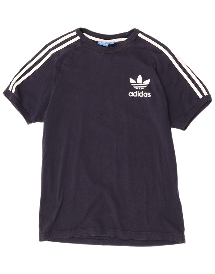 Adidas Mens T-Shirt Top Medium Navy Blue Cotton