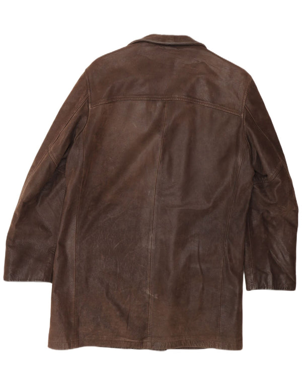 STEWART Mens Leather Jacket UK 38 Medium Brown Leather