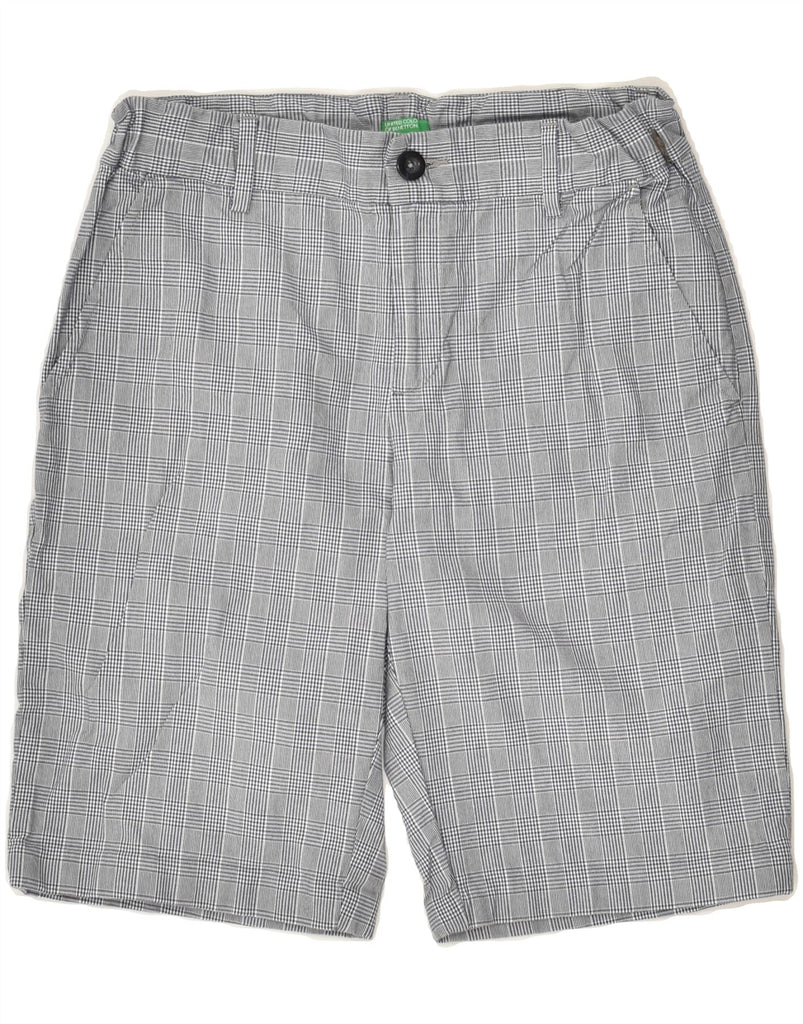 BENETTON Boys Casual Shorts 11-12 Years W26  Grey Check | Vintage Benetton | Thrift | Second-Hand Benetton | Used Clothing | Messina Hembry 