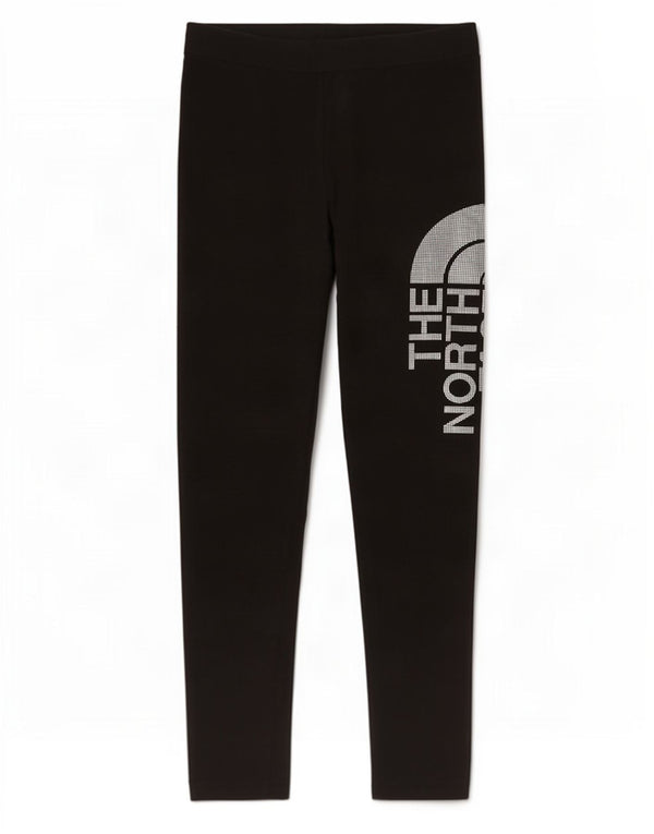 The North Face Girls Graphic Leggings 14-15 Years XL Black Cotton