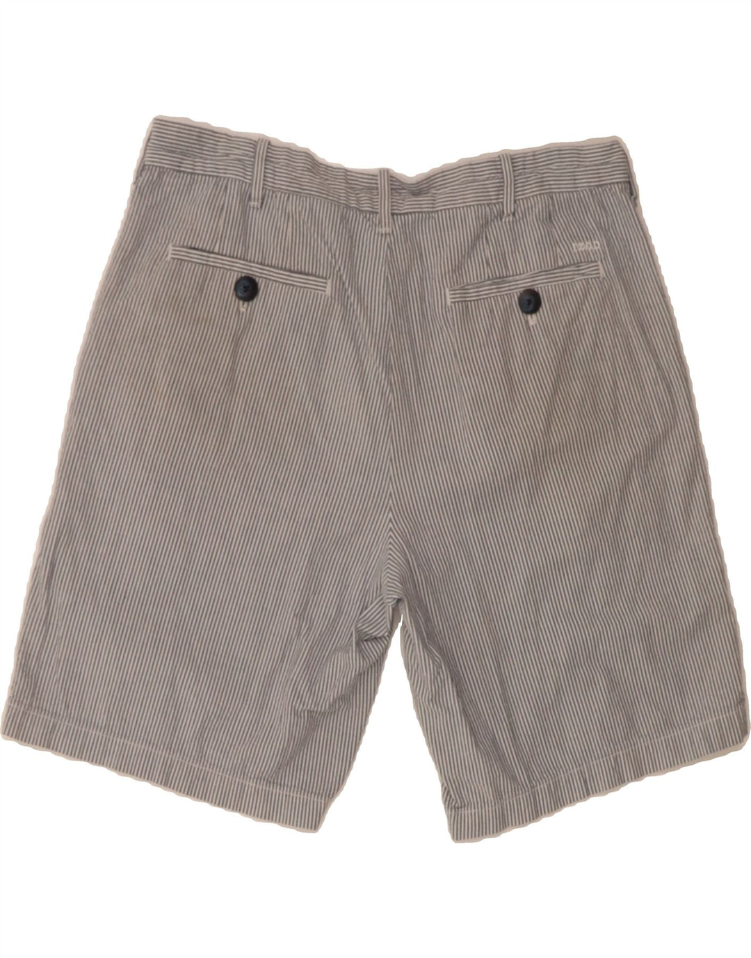 IZOD Mens Chino Shorts W34 Large Grey Pinstripe Cotton Vintage Izod and Second-Hand Izod from Messina Hembry 