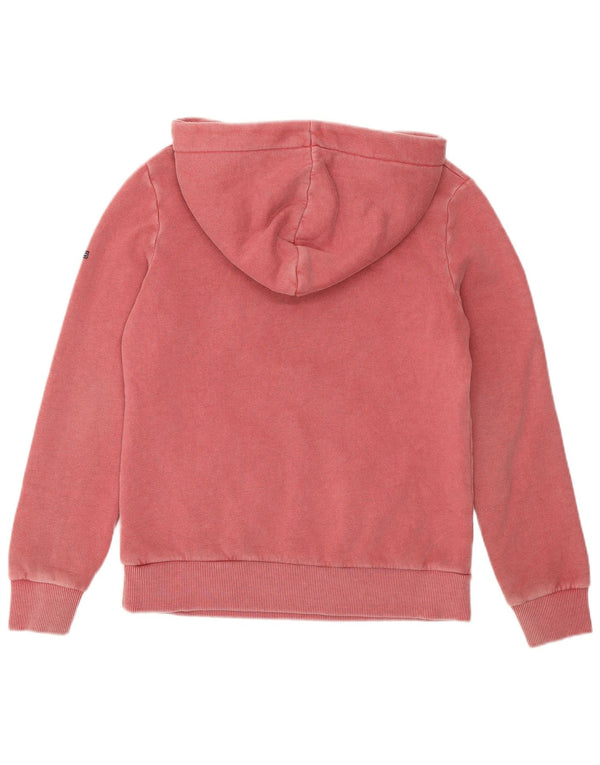 Superdry Womens Graphic Hoodie Jumper UK 10 Small Pink Cotton