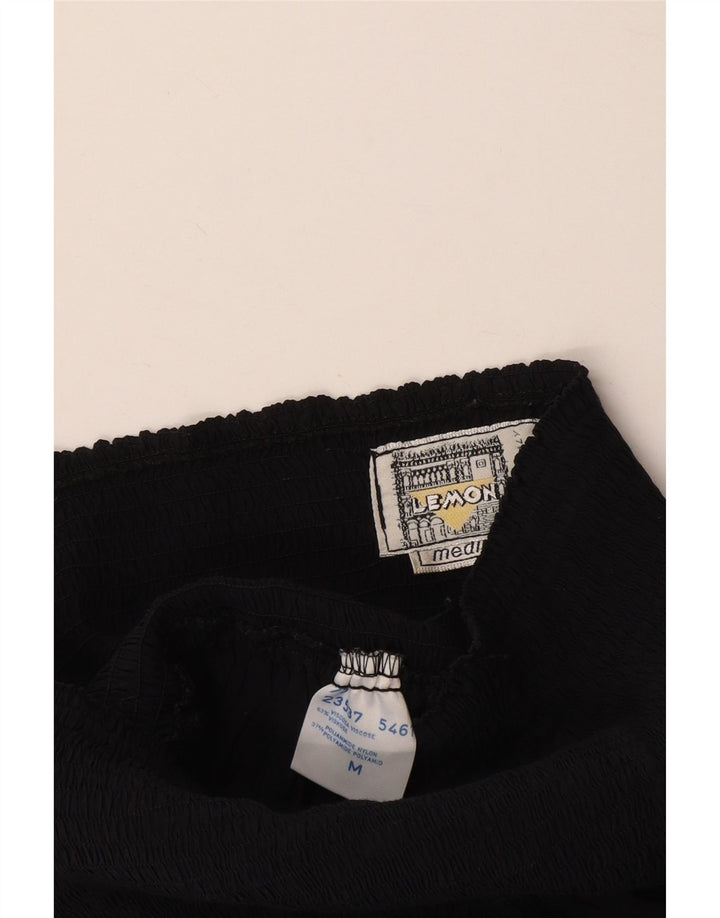 LEMON Womens High Waist A-Line Skirt Medium W28 Navy Blue Viscose