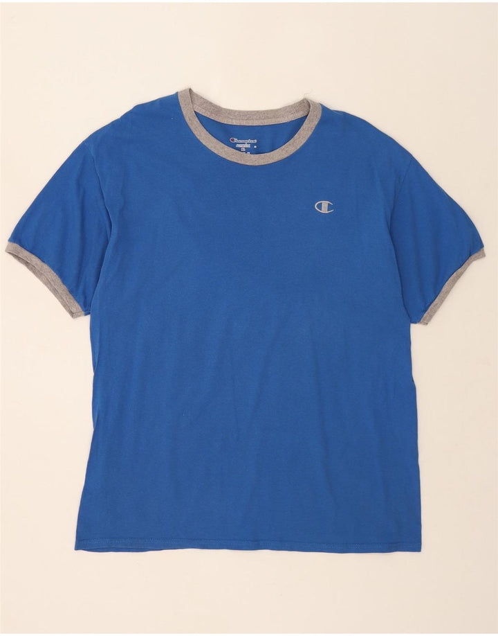 Champion Mens T-Shirt Top XL Blue Colourblock