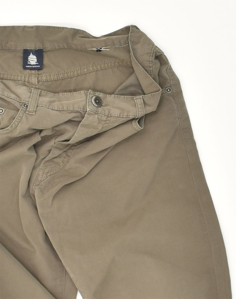 MARINA YACHTING Mens Straight Casual Trousers W34 L30 Khaki Cotton | Vintage Marina Yachting | Thrift | Second-Hand Marina Yachting | Used Clothing | Messina Hembry 