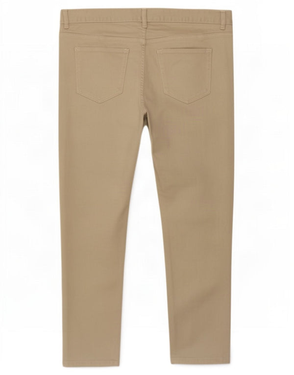 Marks & Spencer Womens Cropped Jeans UK 16 Large W34 L25 Beige Cotton