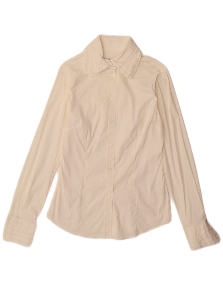 Gant Womens Shirt UK 12 Medium  Off White Cotton