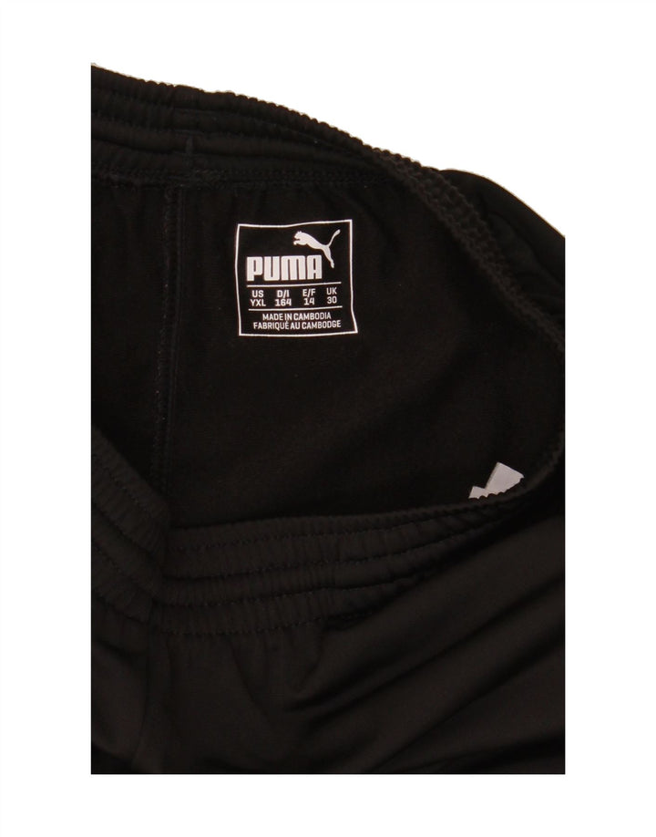 PUMA Boys Tracksuit Trousers Joggers 13-14 Years Black Polyester Vintage Puma and Second-Hand Puma from Messina Hembry 
