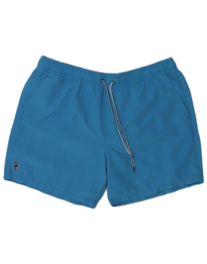 Marks & Spencer Mens Regular Swimming Shorts Large Blue Polyester