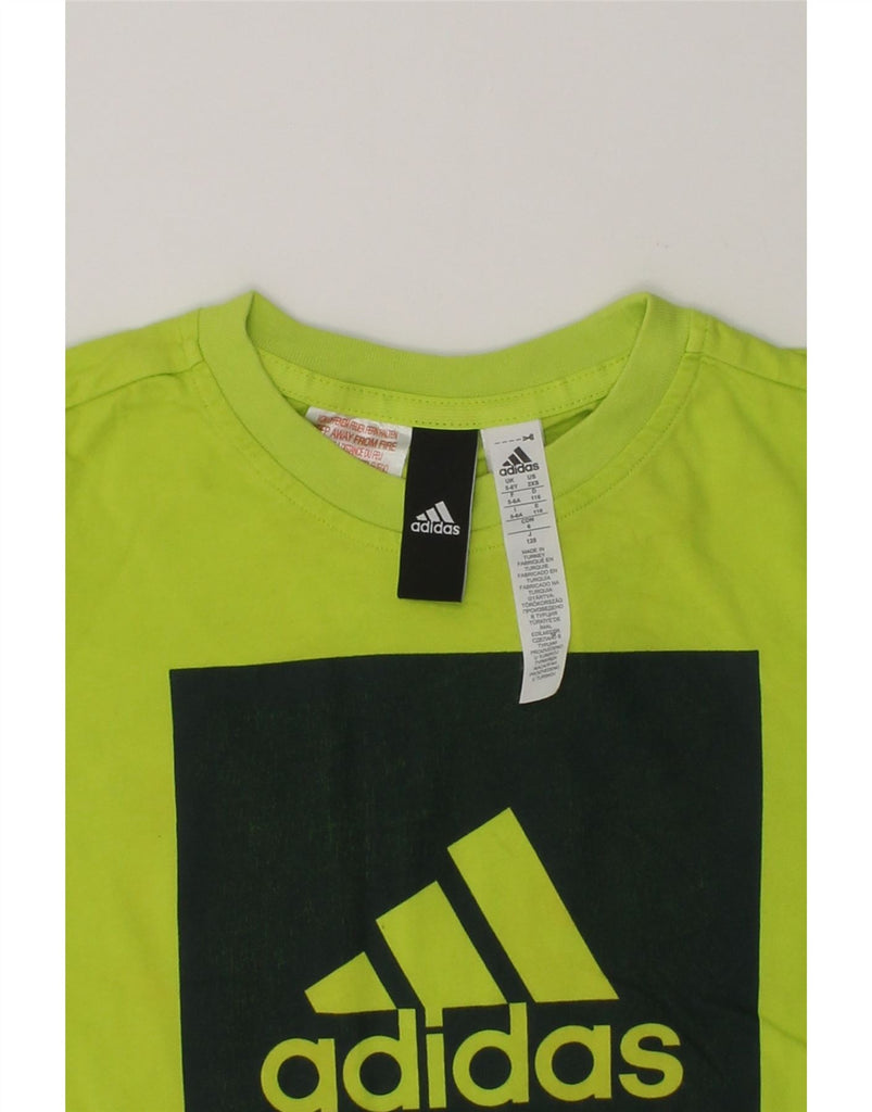 ADIDAS Boys Graphic T-Shirt Top 5-6 Years Green Cotton | Vintage Adidas | Thrift | Second-Hand Adidas | Used Clothing | Messina Hembry 