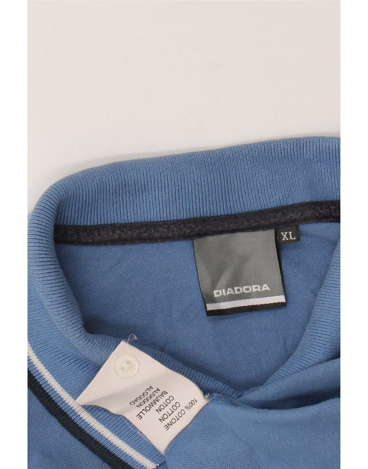 DIADORA Mens Polo Shirt XL Blue Cotton