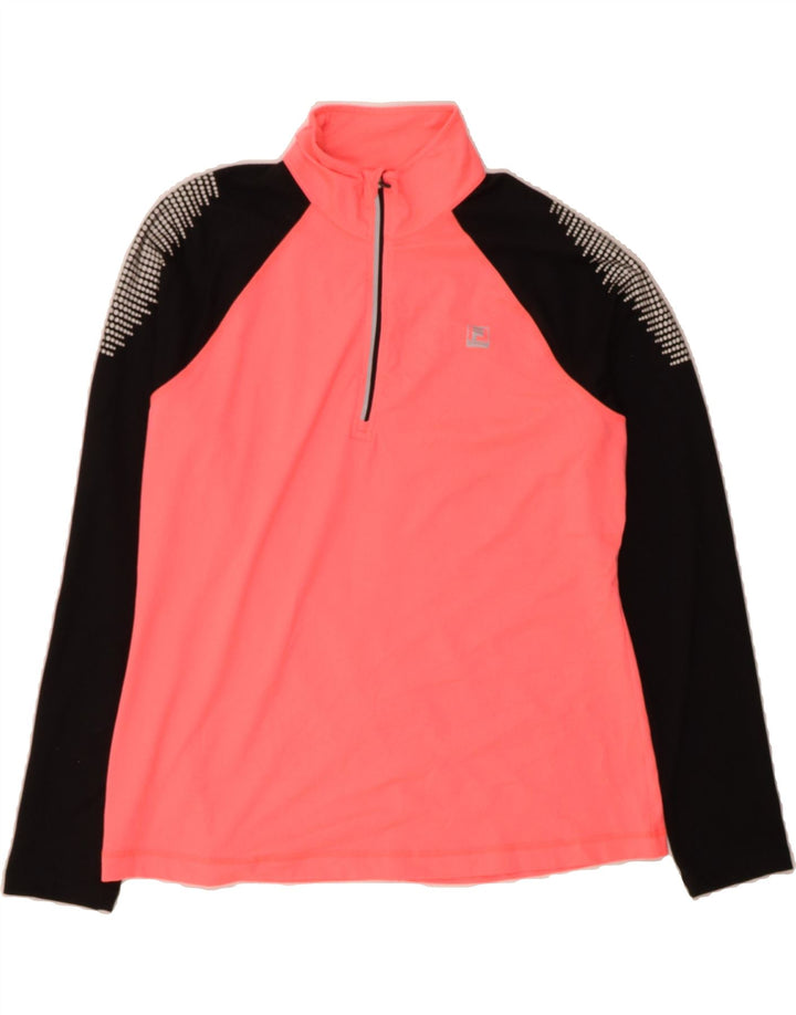 FILA Womens Zip Neck Pullover Tracksuit Top UK 18 XL Pink Colourblock Vintage Fila and Second-Hand Fila from Messina Hembry 
