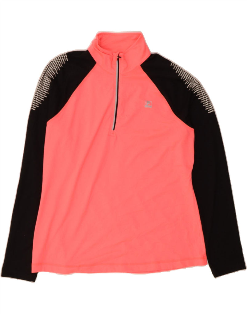 FILA Womens Zip Neck Pullover Tracksuit Top UK 18 XL Pink Colourblock Vintage Fila and Second-Hand Fila from Messina Hembry 