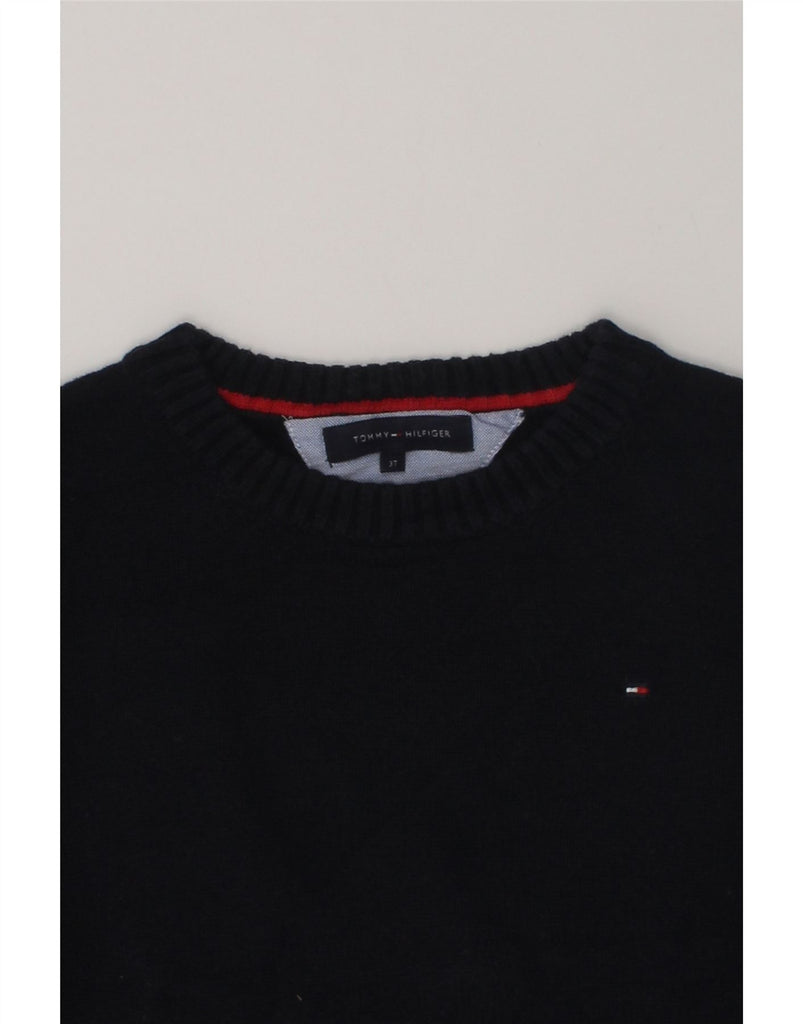 TOMMY HILFIGER Boys Crew Neck Jumper Sweater 2-3 Years Navy Blue Cotton | Vintage Tommy Hilfiger | Thrift | Second-Hand Tommy Hilfiger | Used Clothing | Messina Hembry 