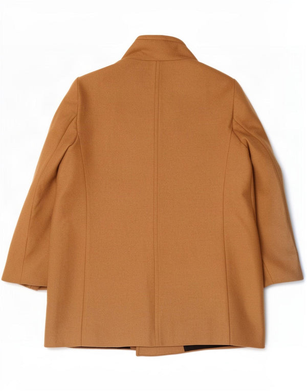 Zara Womens Pea Coat UK 20 2XL Beige Wool