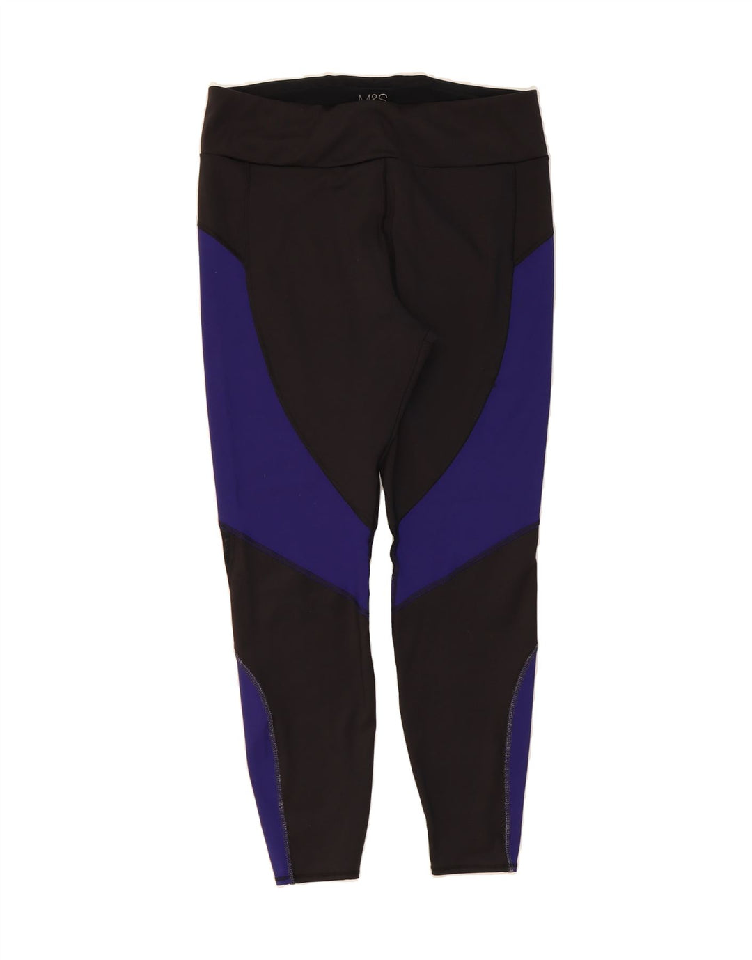 MARKS & SPENCER Womens Leggings UK 18 XL Black Colourblock Polyester Vintage Marks & Spencer and Second-Hand Marks & Spencer from Messina Hembry 