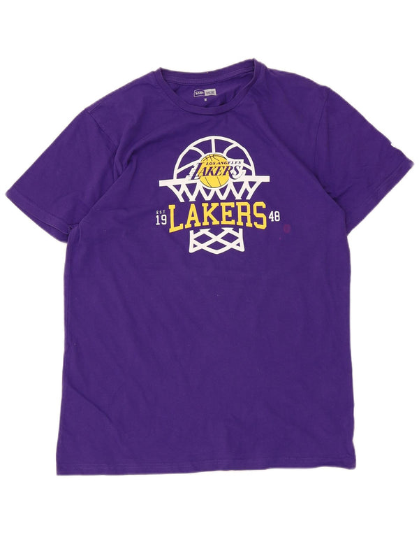 New Era Mens Los Angeles Lakers Graphic T-Shirt Top Medium Purple Cotton